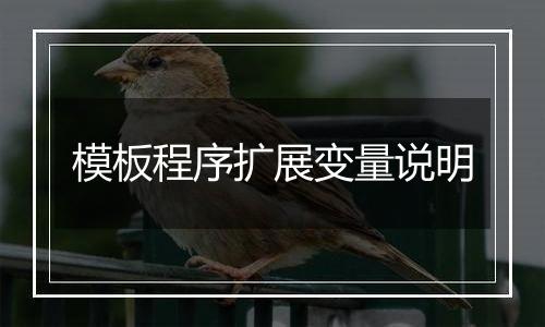 模板程序扩展变量说明