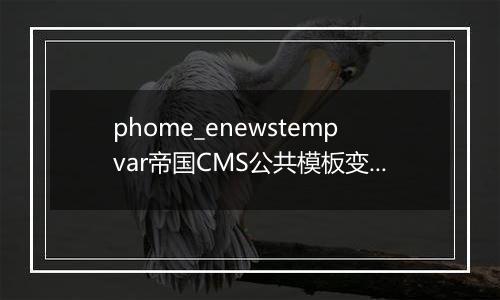 phome_enewstempvar帝国CMS公共模板变量表
