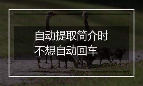 自动提取简介时不想自动回车
