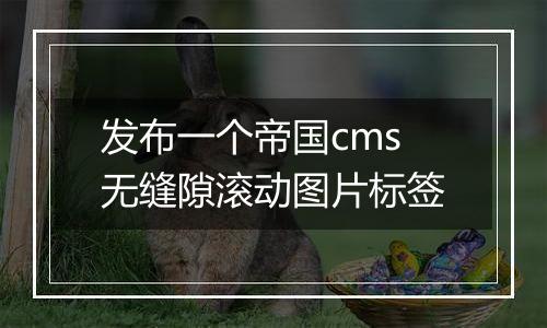 发布一个帝国cms无缝隙滚动图片标签