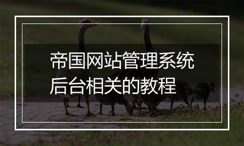 帝国网站管理系统后台相关的教程