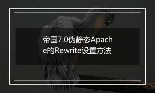 帝国7.0伪静态Apache的Rewrite设置方法
