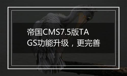 帝国CMS7.5版TAGS功能升级,更完善