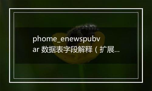 phome_enewspubvar 数据表字段解释(扩展变量表)