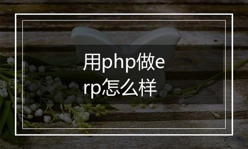 用php做erp怎么样