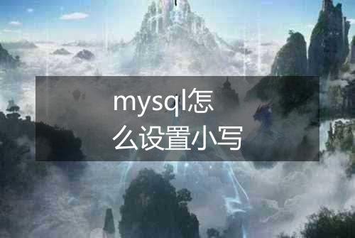 mysql怎么设置小写