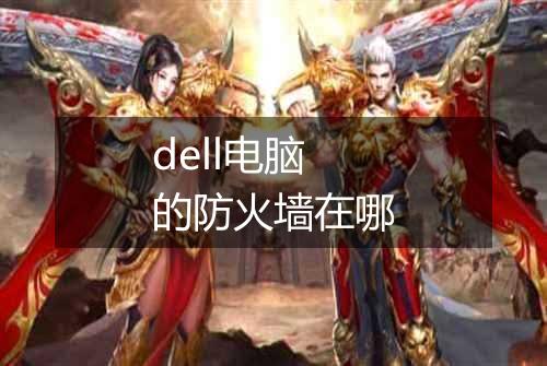 dell电脑的防火墙在哪