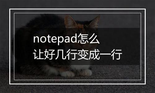 notepad怎么让好几行变成一行