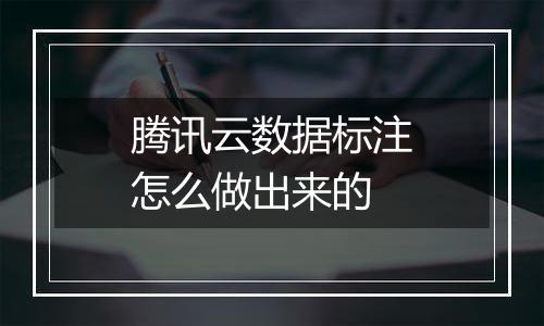 腾讯云数据标注怎么做出来的
