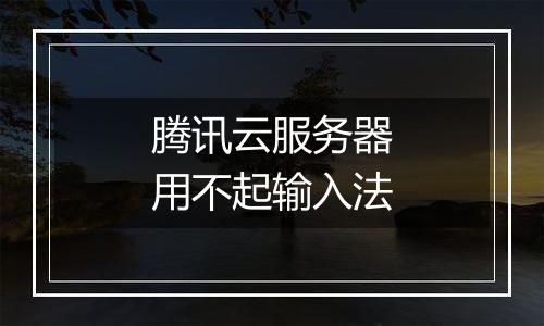 腾讯云服务器用不起输入法