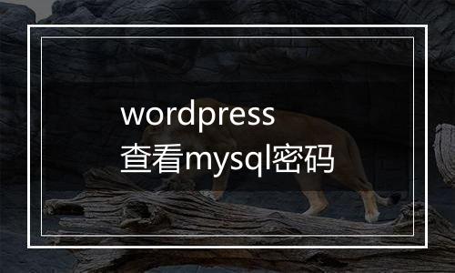 wordpress查看mysql密码