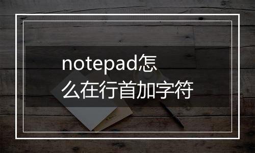 notepad怎么在行首加字符