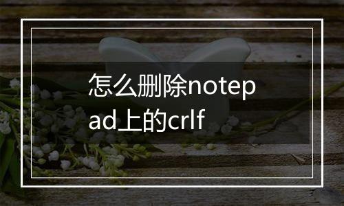 怎么删除notepad上的crlf