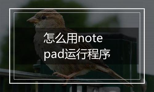 怎么用notepad运行程序