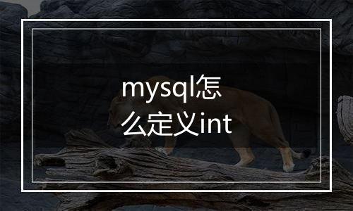 mysql怎么定义int