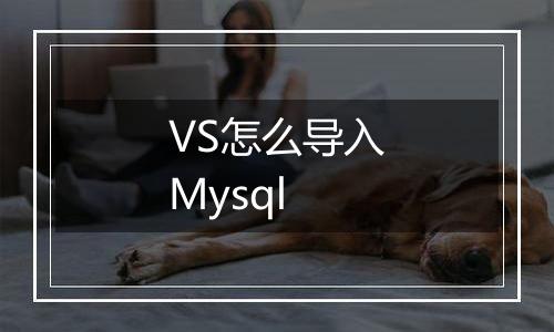 VS怎么导入Mysql
