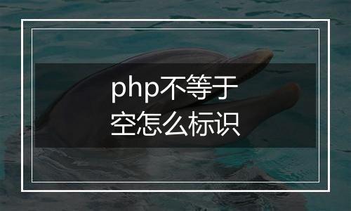 php不等于空怎么标识