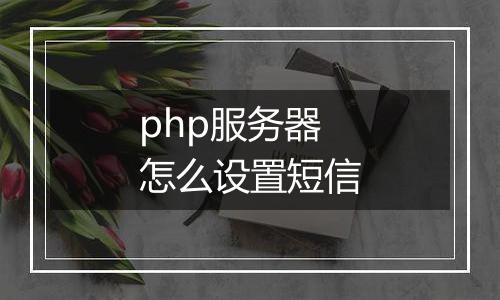php服务器怎么设置短信