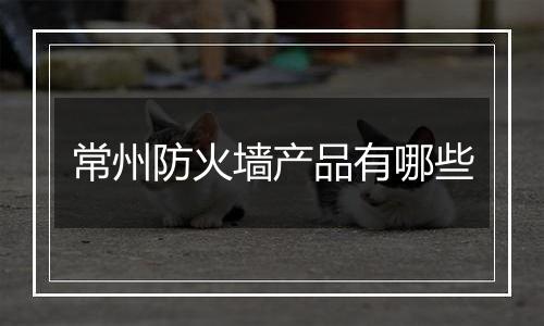 常州防火墙产品有哪些
