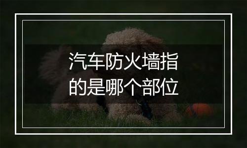 汽车防火墙指的是哪个部位