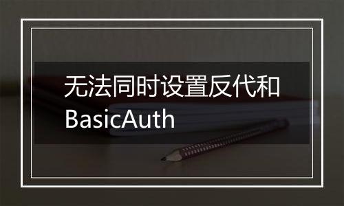 无法同时设置反代和BasicAuth