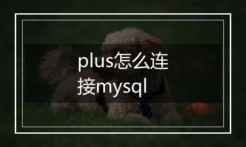 plus怎么连接mysql
