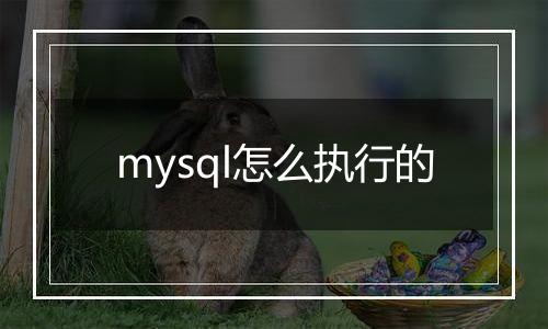 mysql怎么执行的