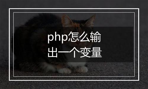 php怎么输出一个变量