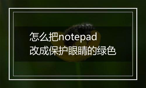 怎么把notepad改成保护眼睛的绿色