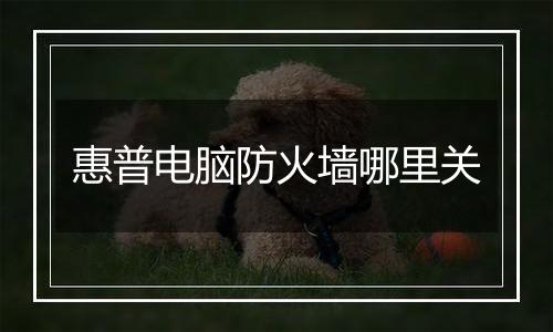 惠普电脑防火墙哪里关