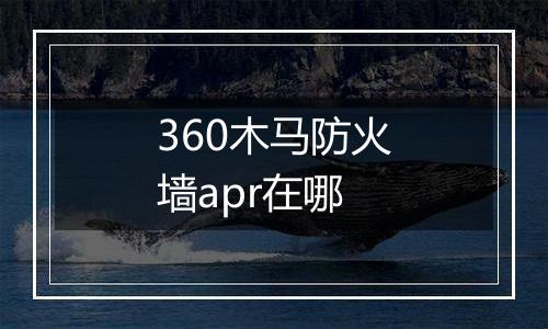 360木马防火墙apr在哪