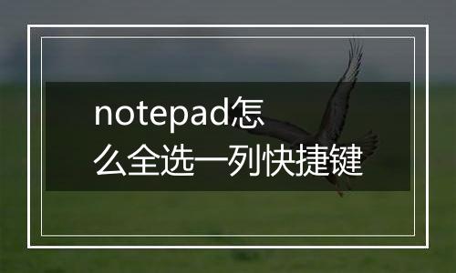 notepad怎么全选一列快捷键