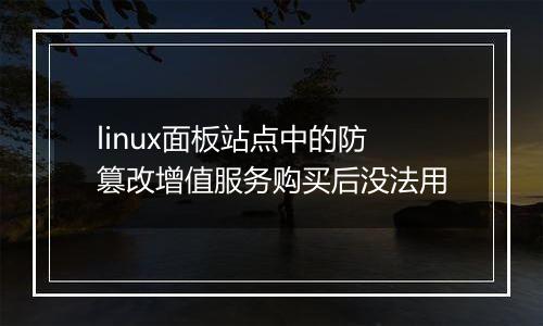 linux面板站点中的防篡改增值服务购买后没法用