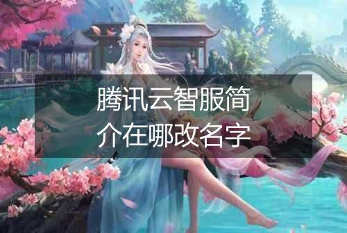 腾讯云智服简介在哪改名字