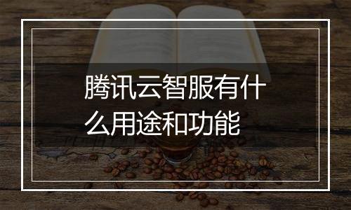 腾讯云智服有什么用途和功能