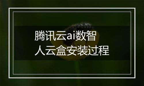 腾讯云ai数智人云盒安装过程