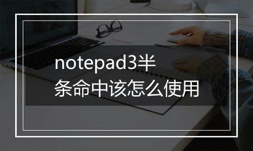 notepad3半条命中该怎么使用