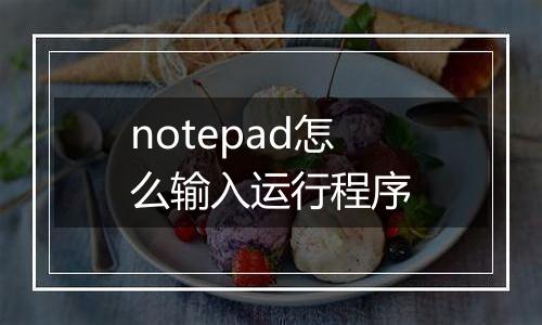 notepad怎么输入运行程序