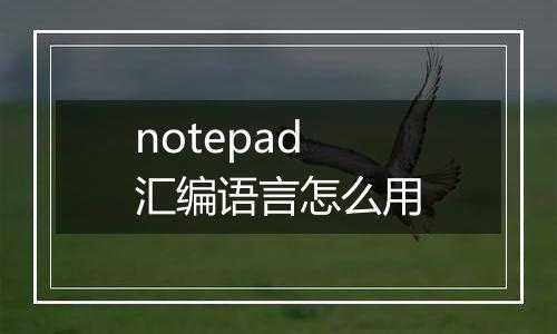 notepad汇编语言怎么用