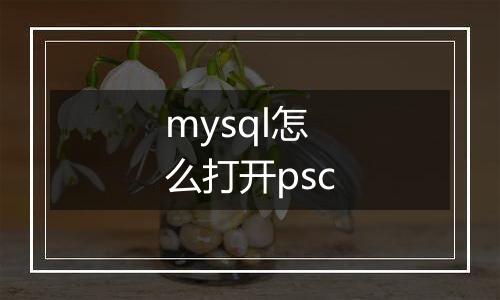 mysql怎么打开psc
