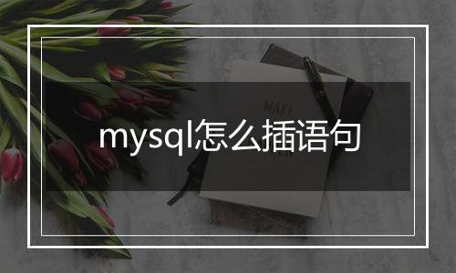 mysql怎么插语句