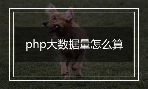 php大数据量怎么算