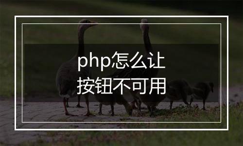 php怎么让按钮不可用
