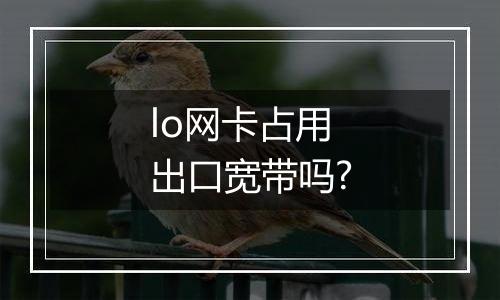 lo网卡占用出口宽带吗?