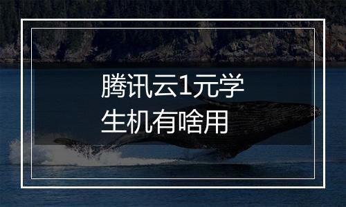 腾讯云1元学生机有啥用