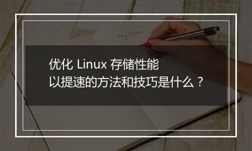 优化 Linux 存储性能以提速的方法和技巧是什么?