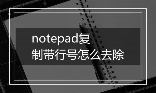 notepad复制带行号怎么去除