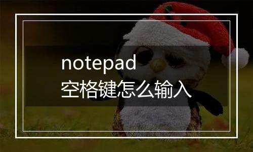 notepad空格键怎么输入