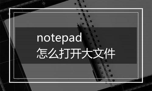 notepad怎么打开大文件