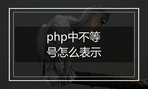 php中不等号怎么表示
